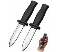 DLPRK Cuchillo Broma Retractil, 2 Uds Negro con Hoja de Seguro que se Retrae, Artículos de Broma y Magia sin Riesgo de Heridas para Adultos y Niños