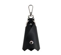 DLPRK Funda de cuero auténtico, diseño de murciélago, temática de cómic, creativo y original, compacto y portátil, para hombre, regalo ideal, organizador de coche y moto, llavero Batman.