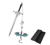 DLPRK Marcapáginas Espada de Dragón Regalos de Cumpleaños para Lectores y Amantes de Libros Marca Páginas de Metal Fantasía Dragones Idea Original para Mujeres y Hombres Lectores (Azul Cielo)
