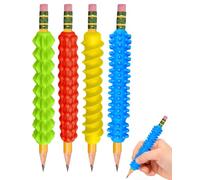 DLPRK Mordedor Lápiz 4 Piezas Silicona Texturizada Antideslizante, Anti-Estrés Táctil que Mejora Enfoque y Escritura en Escuela u Oficina, Ideal para Autismo y TDAH, Multicolor