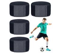 DLPRK Sujeta Espinilleras Fútbol, 4 Piezas Negro/Blanco, Fijación Segura Que Evita Caídas Durante Entrenamiento