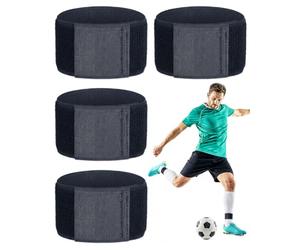 DLPRK Sujeta Espinilleras Fútbol, 4 Piezas Negro/Blanco, Fijación Segura Que Evita Caídas Durante Entrenamiento