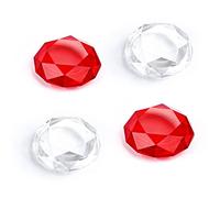DLseego Diamond 3D - Tapas de agarre para pulgar compatibles con Switch & Switch Lite & Switch OLED Joy Con Crystal Clear Console Joystick Cover 4 piezas, transparente y rojo