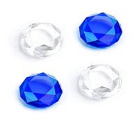 DLseego Diamond 3D - Tapones de agarre para pulgar compatibles con Switch & Switch Lite & Switch OLED Joy Con Crystal Clear Console Joystick Cover 4PCS - Transparente y Azul
