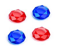 DLseego Diamond 3D - Tapones de agarre para pulgar compatibles con Switch & Switch Lite & Switch OLED Joy Con Crystal Clear Console Joystick Cover 4PCS - Azul y Rojo