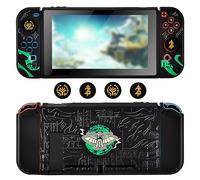 DLseego Funda Compatible con Switch, Funda Protectora Suave con Cubierta Joy con y Tapas de Agarre para el Pulgar, Funda Protectora de absorción de Golpes, Parapente Verde