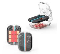 DLseego Funda de Almacenamiento para Switch 2,Funda Dura Portátil con Mango Cristalino,Funda Protectora Mango Joy-C a Prueba de Agua y Polvo con 6 Ranuras para Tarjetas de Juego y Cierre Magnético