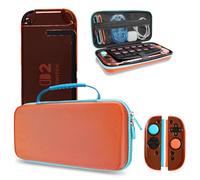 DLseego Funda de Transporte para Switch 2, Bolsa de Viaje de Carcasa Dura a Prueba de Golpes, Bolsa de Accesorios para Switch 2 con Funda Protectora Acoplable y 4PCS Tapas para Pulgar,Naranja