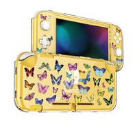 DLseego Funda para Switch Lite,Transparente Duro Protector Cover con Mariposa Decoración A Prueba De Golpes Protector Carcasa Compatible con Switch Lite-Colorido