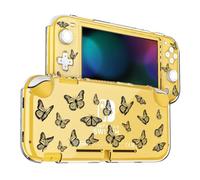 DLseego Funda para Switch Lite,Transparente Duro Protector Cover con Mariposa Decoración A Prueba De Golpes Protector Carcasa Compatible con Switch Lite-Negro Simple