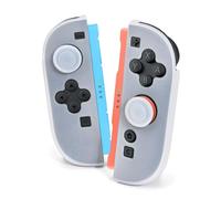 DLseego Funda Protectora para Switch 2, Silicona Suave Anti-Amarillo Switch 2 Mango TPC Shell Anti-Deslizante y Anti-Rayaduras Funda con 2PCS Tapas para Pulgar,Blanco