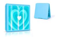 DLseego Juego Funda de Tarjeta para Switch,Multicolor Funda Corazón Juego Tarjetero,Switch Estuche Tarjeta Caja de Almacenamiento con 12 Tarjetas de Juego y 12 Micro SD -Corazón Celeste