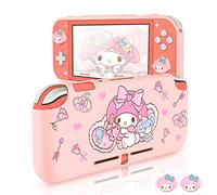 DLseego Little Red Hood Rabbit Switch Lite Funda protectora linda TPU cubierta suave absorción de golpes carcasa antiarañazos con 2 piezas de puños de conejo para interruptor versión 2019 - Rosa