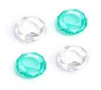 DLseego - Mangos de pulgar compatibles con interruptor, 2,4 unidades, cristal claro, joystick Cover,Diamond 3D, diseño con tapa de joystick,verde+claro