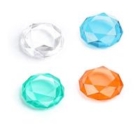 DLseego Tapas para el pulgar compatibles con Switch 2,4 unidades, diseño 3D de diamante, color rojo, azul, verde y transparente