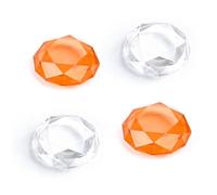 DLseego Tapas para el pulgar compatibles con Switch 2,4 unidades, diseño 3D de diamante, color rojo y transparente