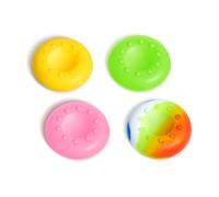 DLseego Tapas para Pulgar para Switch 2, 4PCS Diseño Puntos Studded Cubierta Botón Antideslizante, Silicona Mejorada Comodidad de Operación Joystick Analógico Tapa,Amarillo + Rosa + Verde + Color