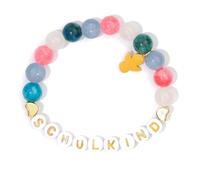 DLUKENY Abalorio ajustable con cuentas de letras, pulsera de cuentas acrílicas, joyería casual, diario, colgante de ángel y caballo, cadena de mano, talla única, como se describe