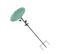 DLUKENY Baño de metal vintage para pájaros, diseño independiente para jardín, patios, patio, con base mejorada de 4 puntas, estación de alimentación para pájaros