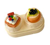 DLUKENY Caja de almacenamiento de lentes con pinzas y contenedor de lentes de succión para uso de estudiantes de oficina, Amarillo