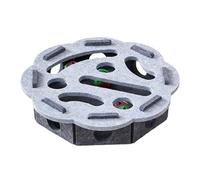 DLUKENY Caja de rompecabezas interactiva para gatos con agujeros y campanas para estimulación mental, juego en interiores, diseño de tela de fieltro, juguete de actividad para gatos