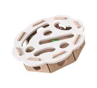 DLUKENY Caja de rompecabezas interactiva para gatos con agujeros y campanas para estimulación mental, juego en interiores, diseño de tela de fieltro, juguete de actividad para gatos