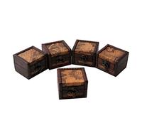 DLUKENY Caja grande de almacenamiento de joyas de metal vintage hecha a mano decorativa de madera para caja