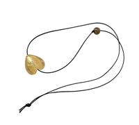 DLUKENY Collar largo con colgante de corazón de piel sintética negra, cadena de clavícula, longitud ajustable, para mujer