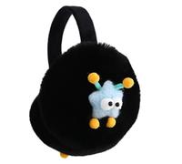 DLUKENY Cómodas orejeras con forma de estrella, calentadores de forro polar, protectores portátiles para deportes al aire libre e interiores de forro polar suave, Negro, Talla única