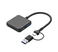 DLUKENY Divisor USB + USB C (4 en 1) USB C a 2 USB 2.0 + 1 USB 3.0 + 1 estación de acoplamiento extensor tipo C para portátiles y tabletas