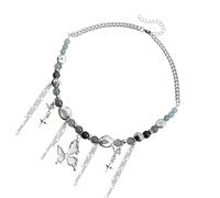 DLUKENY Elegante colgante de estrella hecho a mano con cuentas de mariposa para el cuello adecuado para el uso diario