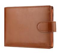 DLUKENY Espaciosa cartera de piel sintética para hombre, tarjetero, monedero, monedero, bolsillo para cambio, Brown