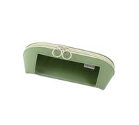 DLUKENY Estuche de cuero para lápices de alta capacidad, bolsas transparentes de viaje, bolsa de cosméticos para escuela, oficina, 9.25 x 3.35 pulgadas, maquillaje de viaje, Green