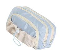 DLUKENY Estuche multicapa para lápices, gran capacidad, bolsa multicapa para bolígrafos, bolsa organizadora de viaje para oficina, escuela, Blue