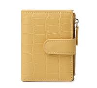 DLUKENY Modern Pattern - Cartera plegable pequeña para mujer, organizador de tarjetas multifuncional, Amarillo