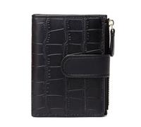 DLUKENY Modern Pattern - Cartera plegable pequeña para mujer, organizador de tarjetas multifuncional, Black