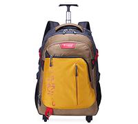 DLUXCA Mochila con Ruedas for Estudiantes, Mochila Escolar con Ruedas for la Universidad, Mochila de Viaje de Negocios, Mochila con Ruedas, Bolsa for Ordenador (Color : Light Brown, Size : 20in)