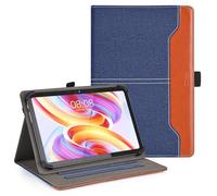 DLveer Funda Universal para 10-11 Pulgadas Doogee U11/U11 Pro/Tab G6/Tab G5/Tab A9/A9 Pro+/UJJ Tablet/RebotAi Tablet/Hasskya/Blackview Tab90 WiFi, Case Multiángulo Cuero PU con Bolsillo, Azul