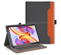 DLveer Funda Universal para Mayoría Tablet 10-11" de Multiángulo con Bolsillo, Compatible con Doogee U11/U11 Pro/U10/Tab A9/Blackview Tablet 10-11", Negro(Funda No Tiene Abertura para Cámara Trasera)