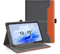 DLveer Funda Universal para Teclast T65 MAX 13"/Doogee T36 12"/Tab E3 Pro 13"/Blackview Tablet 12-13", Multivista Piel Sintética con Bolsillo Funda para Tabletas Android 12-13 Pulgadas, Negro