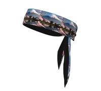 Dlxw Diadema deportiva de doble cara, absorbe el sudor y es transpirable, adecuada para correr, yoga, baloncesto, unisex, 95% poliéster, 5% elastano, mt. Fuji a principios de primavera