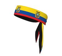Dlxw Diadema deportiva de doble cara, absorbe el sudor y transpirable, adecuada para correr, yoga, baloncesto, unisex, 95% poliéster, 5% elastano, bandera de Ecuador