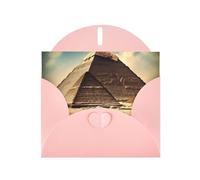 DLXW Dreaming of the Pyramids of Khufu - Tarjeta de felicitación en blanco con sobre, tarjeta de agradecimiento, 15 x 10 cm, sobre rosa