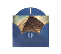 DLXW Dreaming of the Pyramids of Khufu - Tarjeta de felicitación en blanco con sobre, tarjeta de agradecimiento de 6 x 4 pulgadas, sobre azul