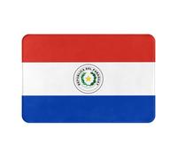 DLXW Felpudo antideslizante de franela gruesa, multiusos, para interiores y exteriores, para puerta delantera, cocina, baño, duradero y fácil de limpiar, bandera de Paraguay
