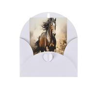 Dlxw Tarjeta de agradecimiento con sobre de 4 x 6 pulgadas (aproximadamente 4 x 6 pulgadas) tarjeta de felicitación de caballo occidental