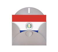 DLXW Tarjeta en blanco con diseño de bandera de paraguay con sobre, tarjeta de agradecimiento, 15 x 10 cm, sobre gris