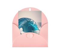 DLXW Tarjetas de agradecimiento en blanco con sobres que invitan a padres, amigos, hermanos, hermanas, vecinos, colegas, tarjeta de felicitación de dibujos animados azul ola del mar