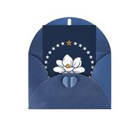 DLXW Tarjetas de agradecimiento en blanco con sobres que invitan a padres, amigos, hermanos, hermanas, vecinos, colegas, tarjeta de felicitación de la bandera del estado de Mississippi