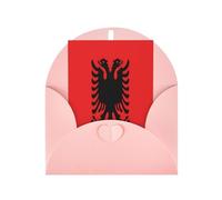 DLXW Tarjetas de agradecimiento en blanco con sobres que invitan a padres, amigos, hermanos, hermanas, vecinos, colegas, tarjeta de felicitación con bandera albanesa